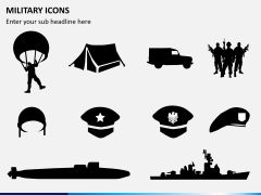 Military icons PPT slide 1