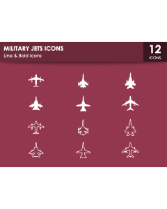 Military Jets Icons PPT Slide 1