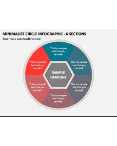Minimalist Circle Infographic - 6 Sections PPT Slide 1