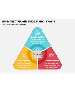 Minimalist Triangle Infographic - 3 Parts PPT Slide 1