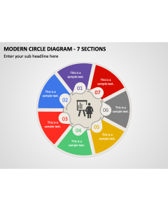 Modern Circle Diagram - 7 Sections PPT Slide 1