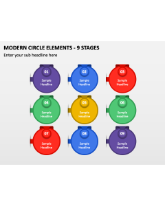 Modern Circle Elements - 9 Stages PPT Thumbnail