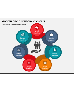 Modern Circle Network - 7 Circles PPT Slide 1