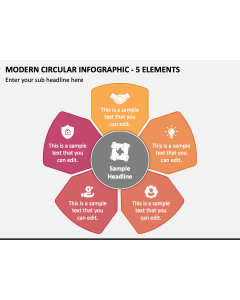 Modern Circular Infographic - 5 Elements PPT Slide 1