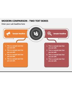 Modern Comparison - Two Text Boxes PPT Slide 1