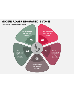 Modern Flower Infographic - 5 Stages PPT Slide 1