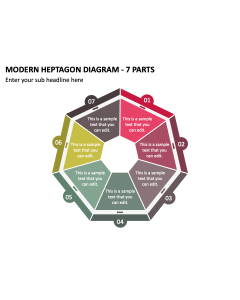 Modern Heptagon Diagram - 7 Parts PPT Slide 1