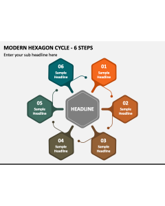 Modern Hexagon Cycle - 6 Steps PPT Slide 1