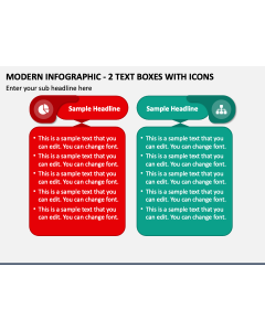 Modern Infographic - 2 Text Boxes with Icons PPT Slide 1