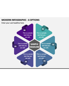 Modern Infographic - 6 Options PPT Slide 1