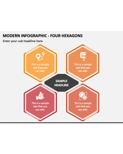 Modern Infographic - Four Hexagons PPT Slide 1