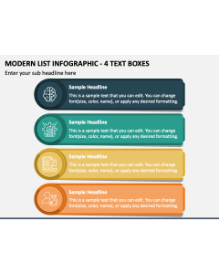 Modern List Infographic - 4 Text Boxes PPT Slide 1