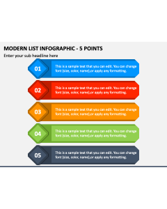 Modern List Infographic - 5 Points PPT Slide 1