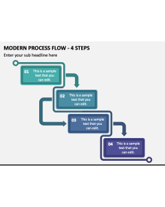Modern Process Flow - 4 Steps PPT Slide 1