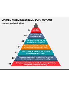 Modern Pyramid Diagram - Seven Sections PPT Slide 1
