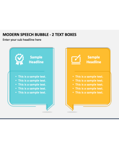 Modern Speech Bubble - 2 Text Boxes PPT Slide 1