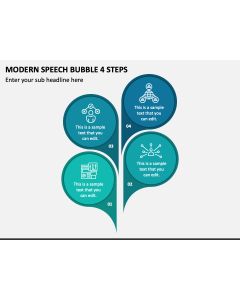 Modern Speech Bubble 4 Steps PPT Slide 1