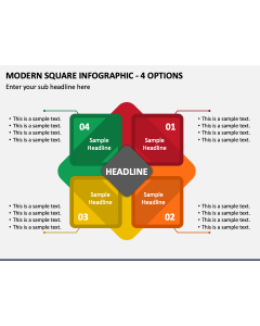 Modern Square Infographic - 4 Options PPT Slide 1