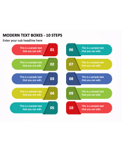 Modern Text Boxes - 10 Steps PPT Thumbnail