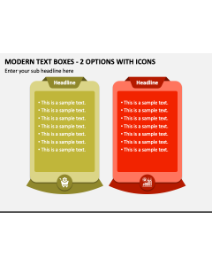 Modern Text Boxes - 2 Options with Icons PPT Slide 1