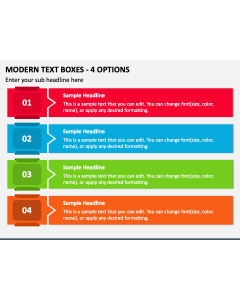 Modern Text Boxes - 4 Options PPT Slide 1