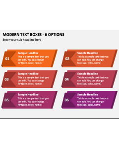 Modern Text Boxes - 6 Options PPT Slide 1