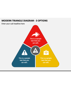 Modern Triangle Diagram - 3 Options PPT Slide 1