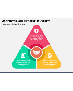 Modern Triangle Infographic - 3 Parts PPT Slide 1
