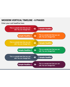 Modern Vertical Timeline - 6 Phases PPT Slide 1