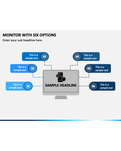 Monitor with Six Options PPT Slide 1