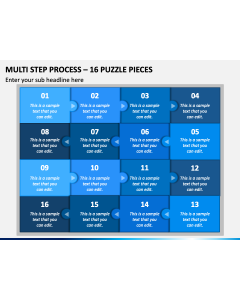 Multi Step Process - 16 Puzzle Pieces PPT Slide 1
