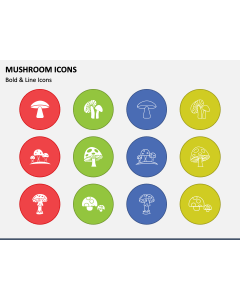 Mushroom Icons PPT Slide 1