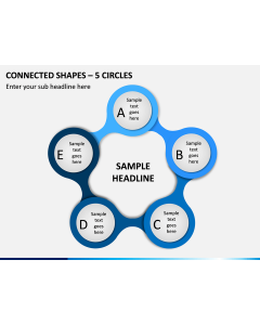 Connected Shapes – 5 Circles PPT Slide 1