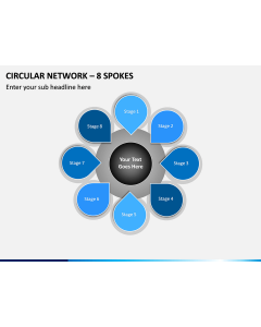 Circular Network – 8 Spokes PPT Slide 1