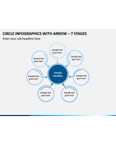 Circle Infographics with Arrow – 7 Stages PPT slide 1