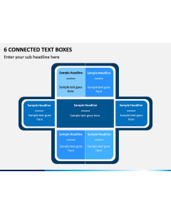6 Connected Text Boxes PPT slide 1
