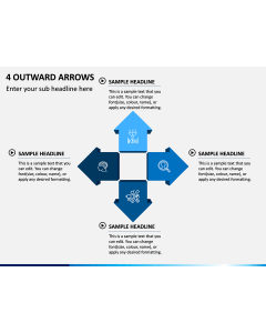 4 Outward Arrows PPT Slide 1
