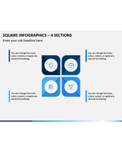 Square Infographics – 4 Sections PPT Slide 1