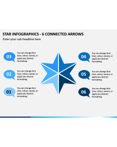 Star Infographics - 6 Connected Arrows PPT Slide 1
