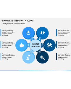 6 Process Steps With Icons PPT Slide 1