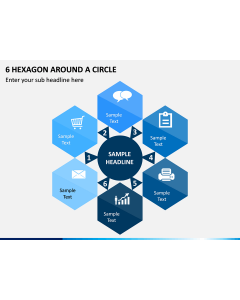 6 Hexagon Around a Circle PPT Slide 1