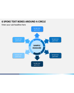 6 Spoke Text Boxes Around a Circle PPT Slide 1