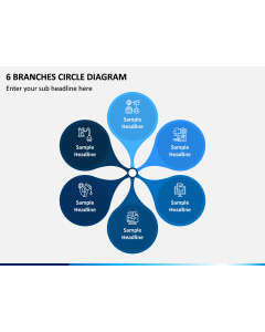 6 Branches Circle Diagram PPT Slide 1