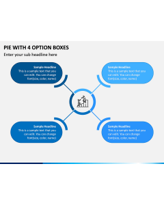 Pie With 4 Option Boxes PPT Slide 1