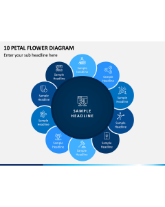 10 Petal Flower Diagram PPT Slide 1