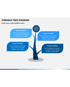 4 Branch Tree Diagram PPT Slide 1