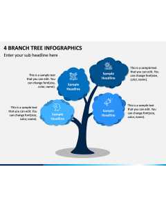 4 Branch Tree Infographics PPT Slide 1