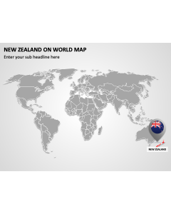 New Zealand on World Map PPT Thumbnail