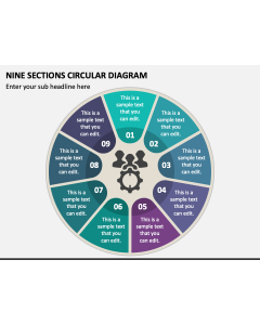 Nine Sections Circular Diagram PPT Slide 1