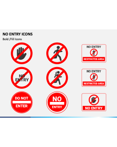No Entry Icons PowerPoint Slide 1